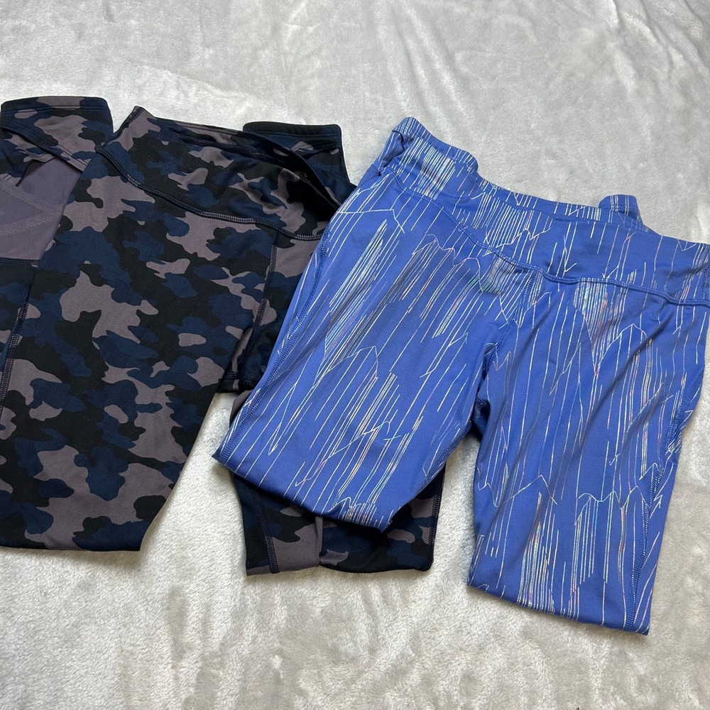 Yoga pants Girls XXL (18) Camo Blue Athletic Leggings yoga pants stretch lot
